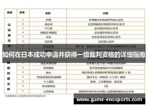 如何在日本成功申请并获得一级裁判资格的详细指南